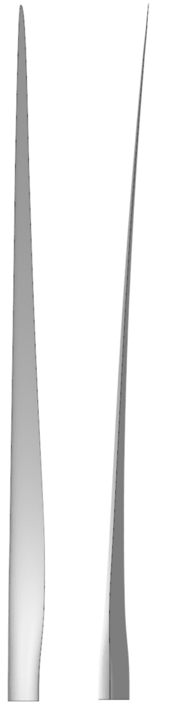 this image shows a wind turbine rotor blade created in QBlade